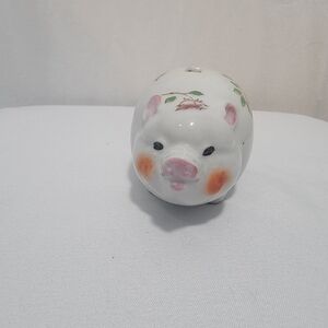 Porcelain Piggy Bank - White Ceramic Pig Coin Bank